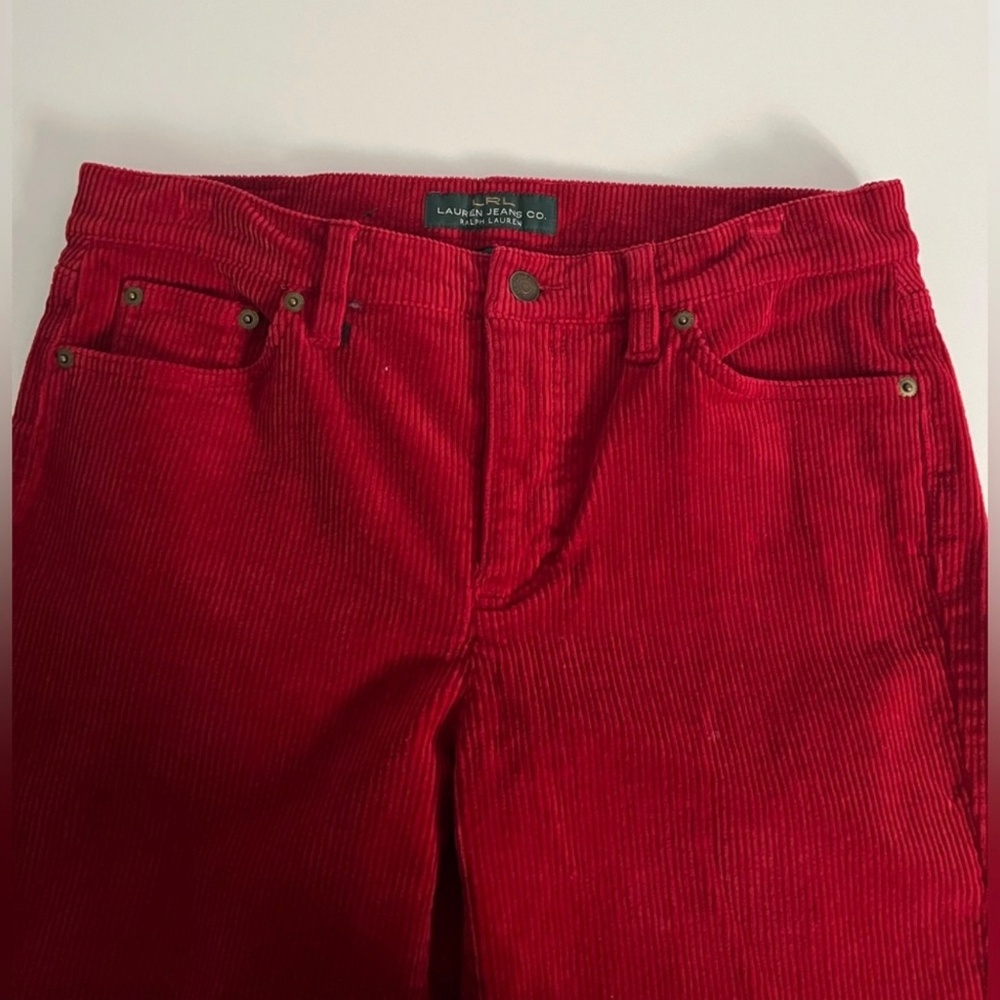 Lauren Ralph Lauren Classic Straight Y2K Preppy Red 5 Pocket Corduroy Jeans Sz 6 - Picture 3 of 13